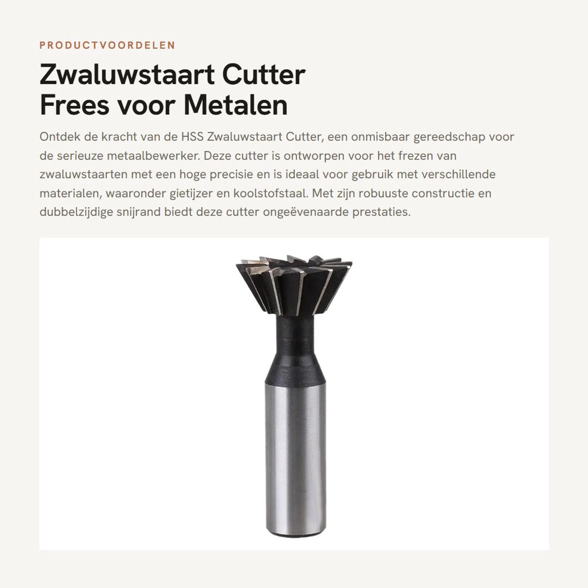 Dailygoods- Zwaluwstaart Cutter HSS - Rechte Schacht - Frees voor Gietijzer/Koolstofstaal - Dubbelzijdige Snijrand - Snijder Diameter 10-30mm - Precisie Geslepen Gereedschap