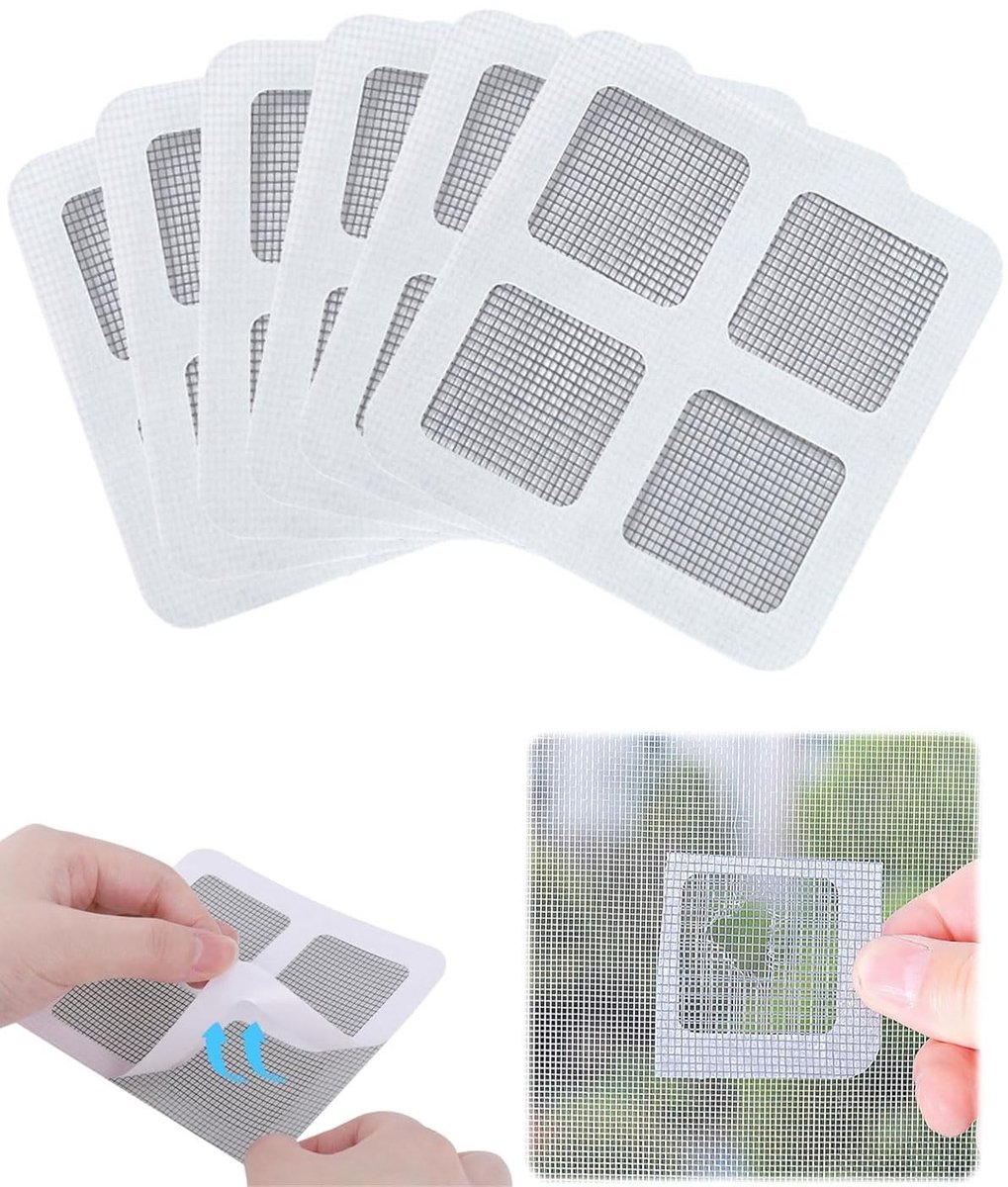Dailygoods- Vliegenreparatieset - Vlieengaas - Insectennet - Reparatieband - Zelfklevend - Op maat te snijden 10 x 10 cm
