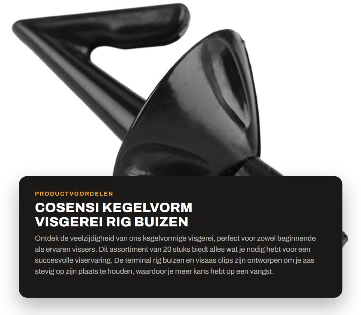 Dailygoods- Kegelvorm Visgerei 20 Stuks - Terminal Accessoire - Krimpkous Rig Buizen - Visaas Clip Tool - Hoogwaardig PE-Materiaal - Delicaat Vakmanschap - Visaccessoires
