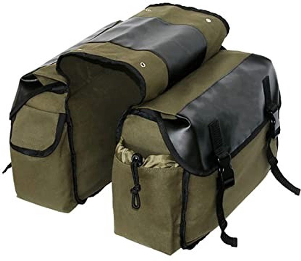 Dailygoods- Fietstas Grote Capaciteit - Dubbele Fietstas - Robuuste Constructie - Duurzaam Canvas - Waterdicht - Ideaal voor Achterbank - Fiets-zijtassen