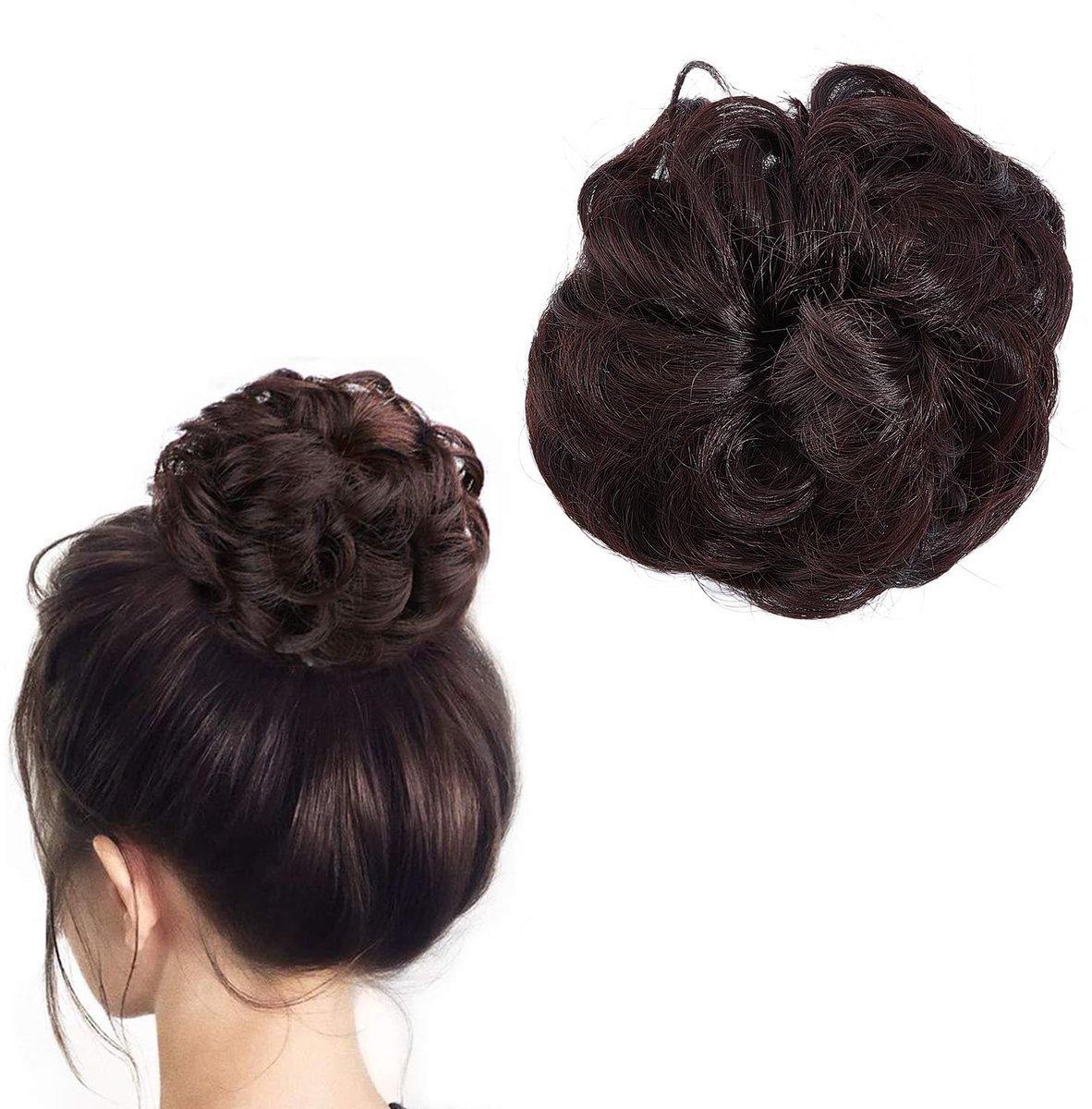 Dailygoods - 2 Stuks Messy Bun Haarstukjes voor Vrouwen, Synthetische Extensions