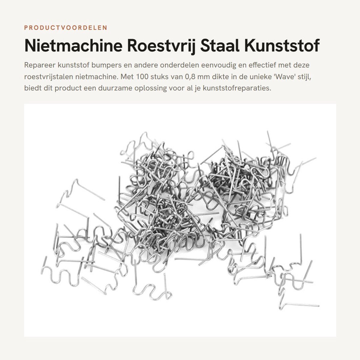 Dailygoods- Nietmachine Roestvrij Staal - Bumperreparatie - Lasklemmen 100 Stuks - Diameter 0,8 mm - Hoge Hardheid - Anti-oxidatie