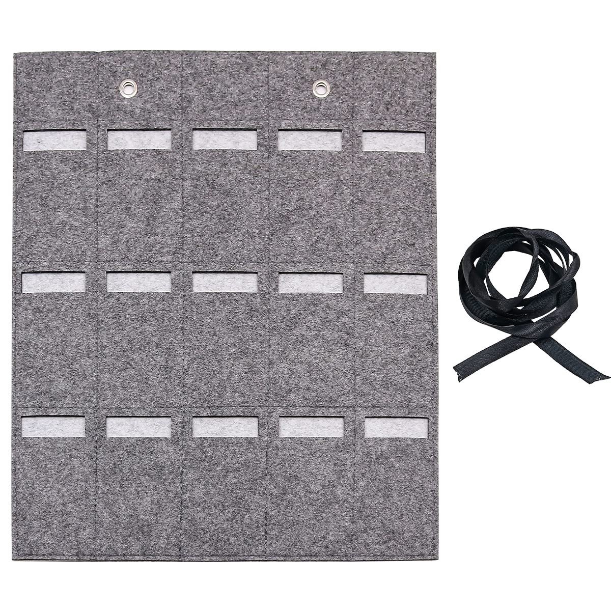 Dailygoods- Zonnebril Organizer - Wandzak met 15 Slots - Stofdicht Vilt - Lichtgewicht en Opvouwbaar - Duurzaam en Sterk - 19,68" x 15,74 - Brillenhouder