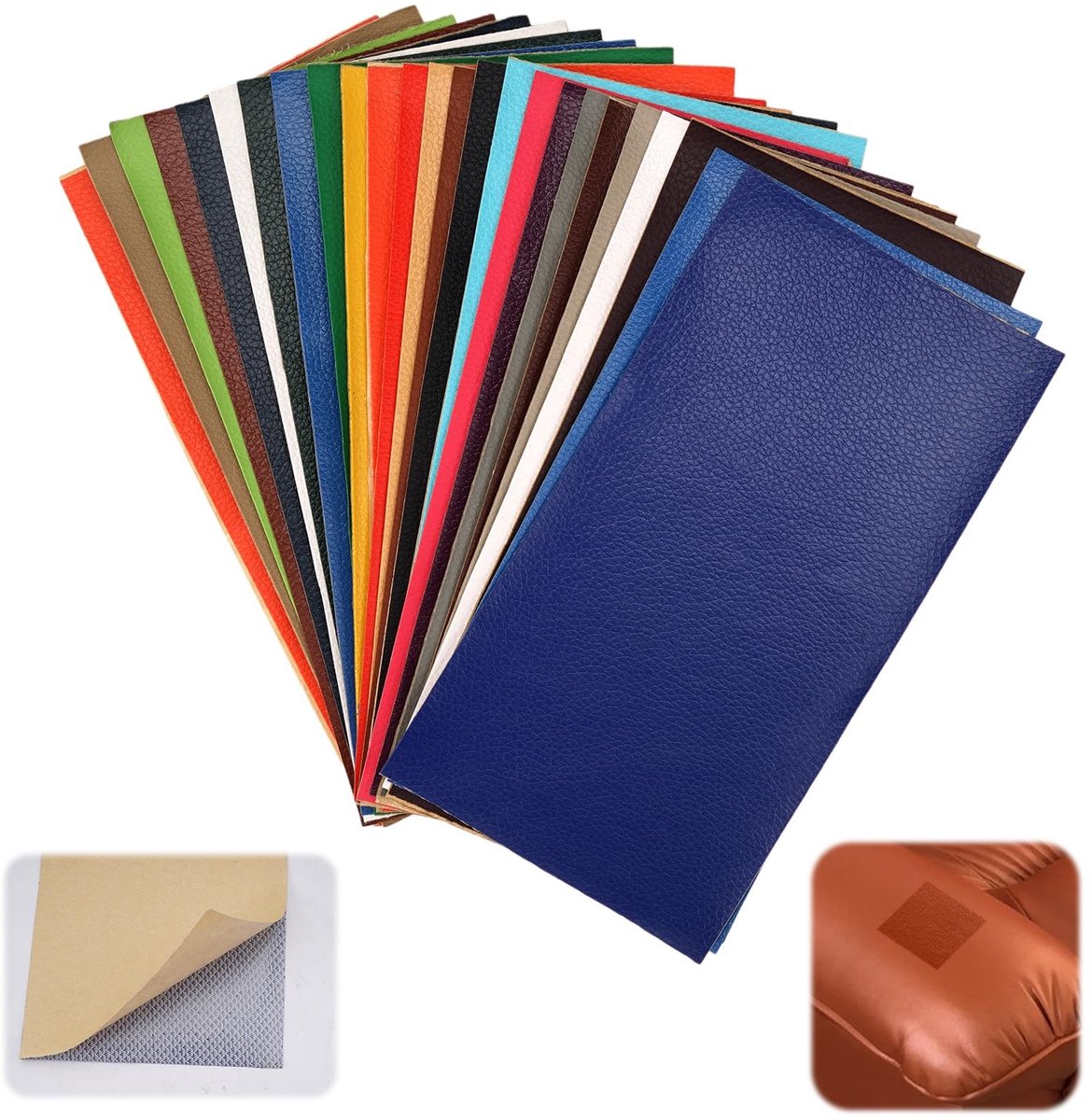 Dailygoods- Reparatie Patches - 25 Kleuren - Zelfklevende Kunstlederen Patches - 10 x 20 cm - Voor Sofa/Auto/Zakken - Hoogwaardige PU Leer - Reparatiepatches