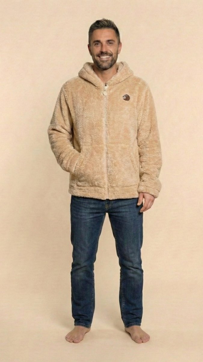 Knuffle Fleece Sweater® - Premium kwaliteit, warm & superzacht - Gemaakt van 100% duurzame Knuffle Fleece Fabric® - Uit een review: "Je gaat van deze sweater houden!" - In 3 kleuren, vanaf maat 122 tm XL - Dit is Champagne/Licht Beige, maat 146/152