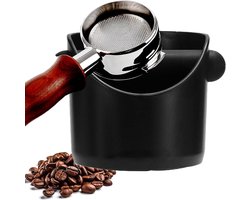 Koffie Afklopbak - Espresso Container - Barista Accessoires - Schokabsorberend en Antislip - 10 cm Diameter - Zwart