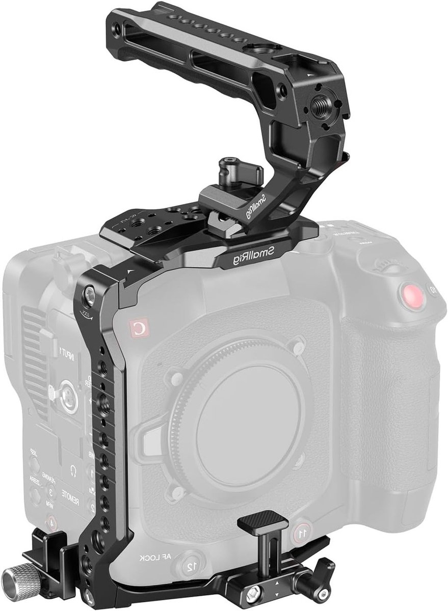Modulaire Camera Cage Kit voor Canon C80 met Top- en Zijplaten, HDMI Clamp en Lensadapterhouder voor Videoproductie