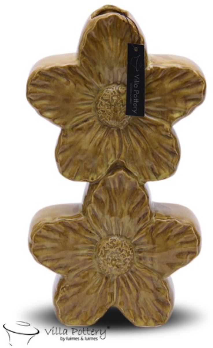Villa Pottery Vaas - Villa Pottery - Woondecoratie - Keramiek - Decoratie - Olivia 2_2 Green Yellow Groen