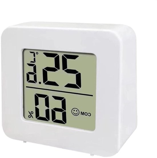 Temperatuur Vochtigheidsmeter - Digitale Klimaatmonitor Hygrometer - Binnenklimaat Bewaken - Hoge Nauwkeurigheid LCD - 5 x 5 x 1.5 cm