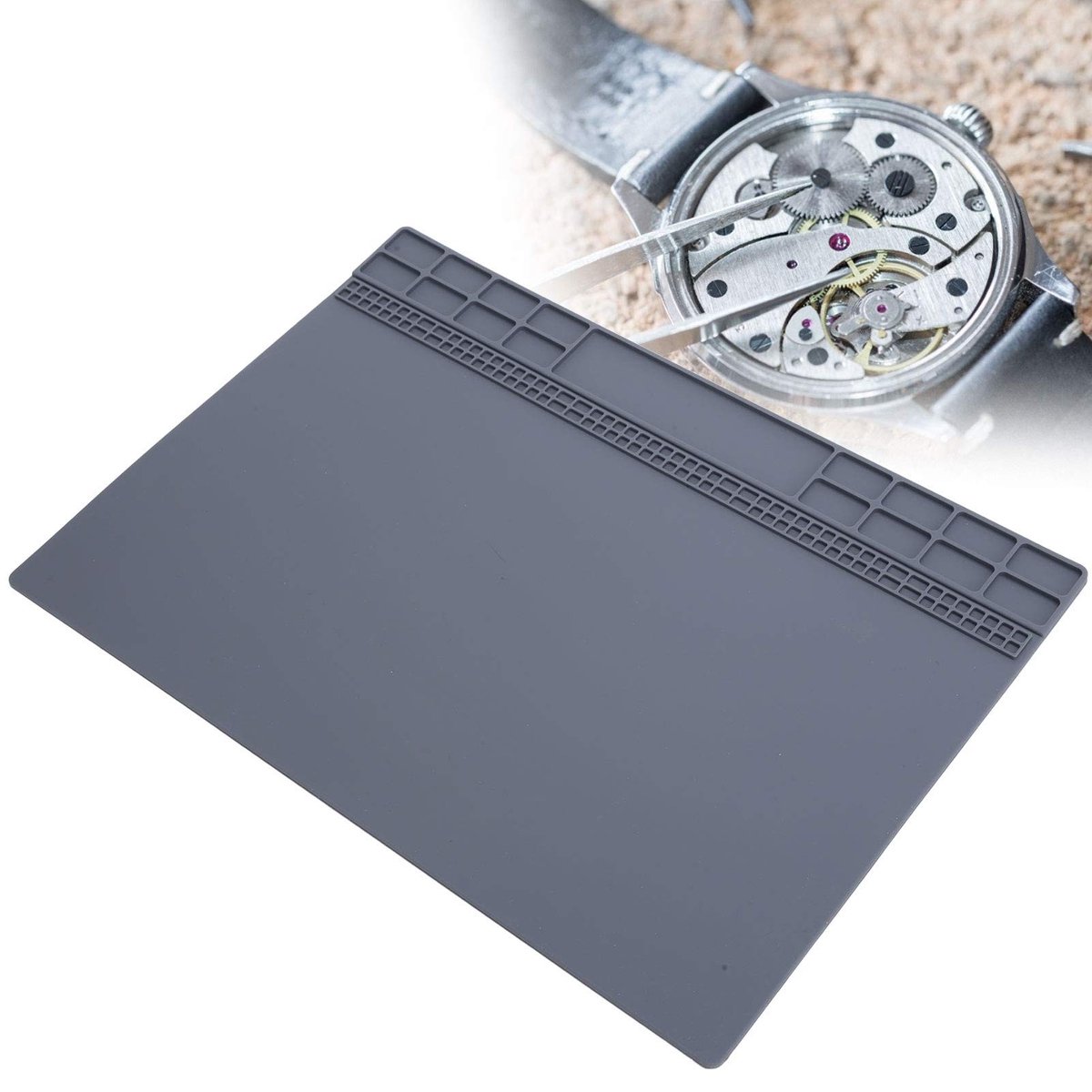 aladdien - Siliconen Reparatiemat - Antislip Werkmat - Ideaal voor Elektronica en Horloge Reparatie - Groot formaat - Hittebestendig - Ondersteunt P...