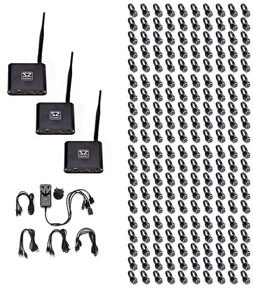 SubZero UHF Silent Disco-systeem, 200 stuks