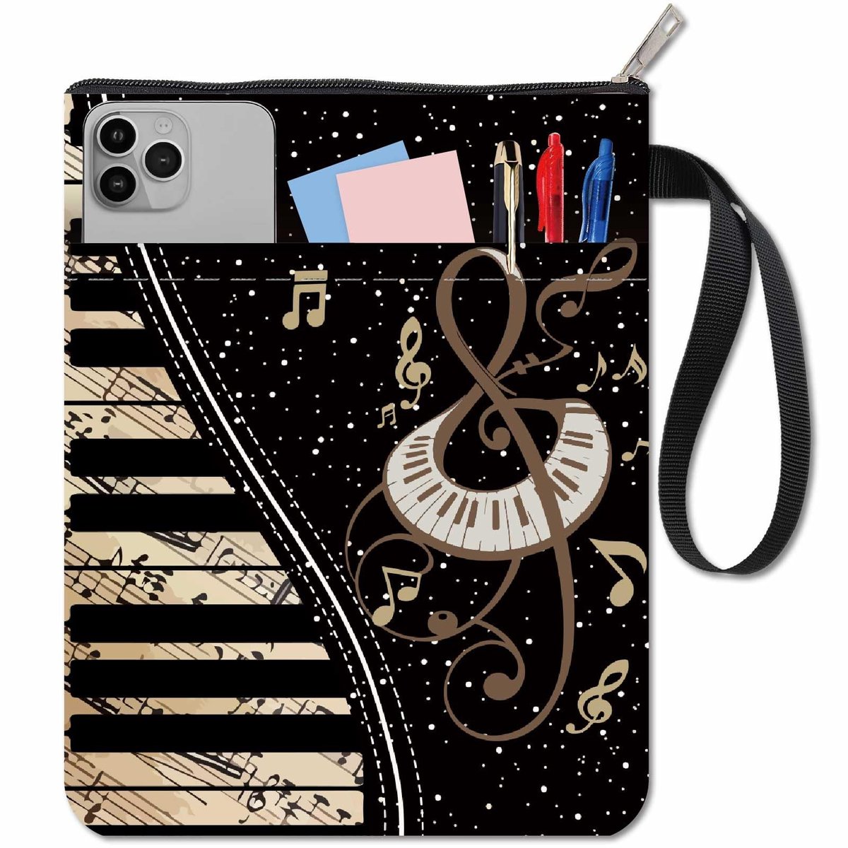 ONF3 - Muzikale Boekbeschermer - Wasbare Boekbeschermer - Bescherming voor boeken - Zwart - Boekaccessoires - Voor boekenliefhebbers - Geschikt ...