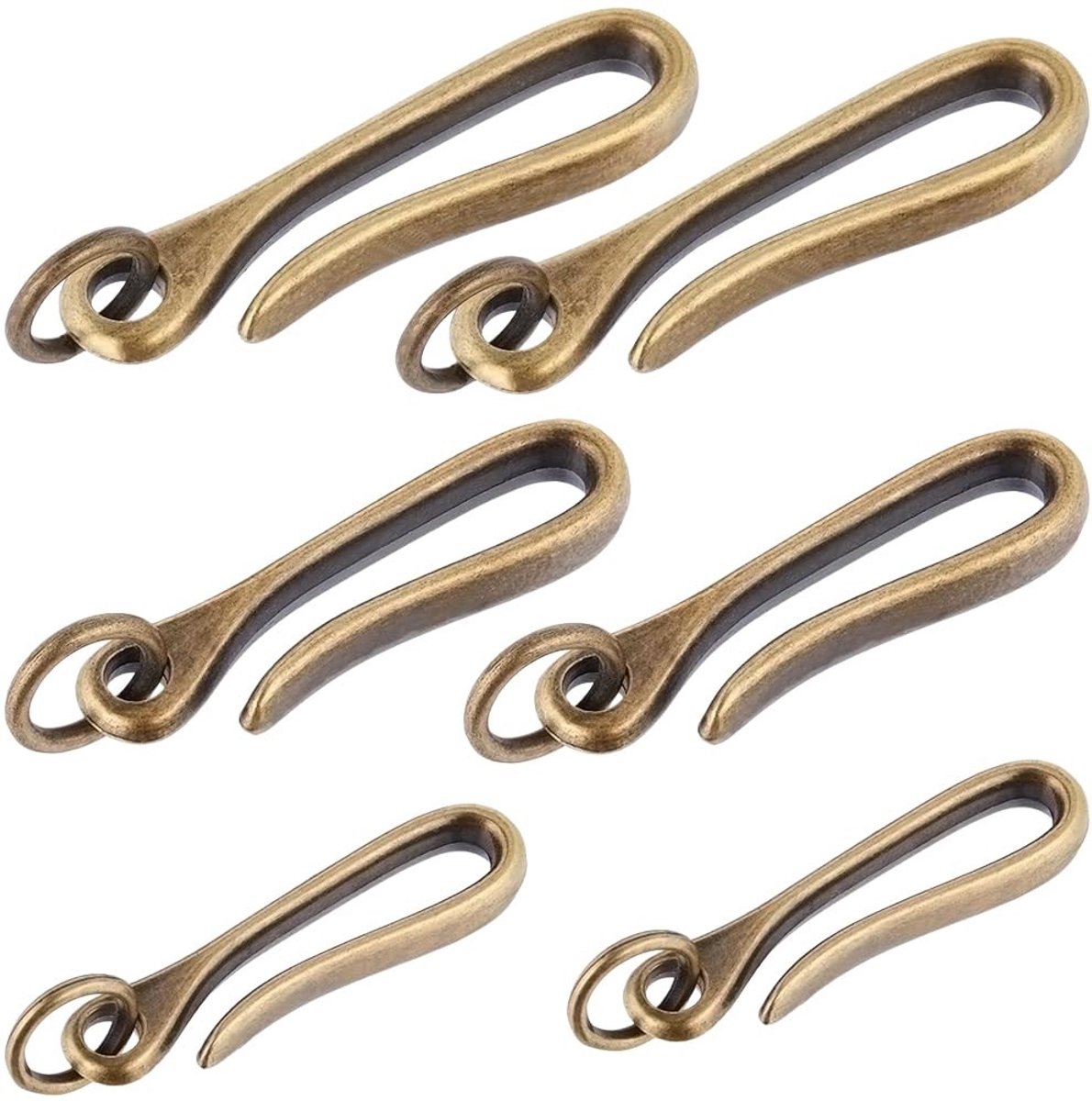 ONF3 - U-vormige Haak Sleutelhanger Set - 6 Stuks - Antiek Brons - Multifunctionele Sleutelhanger - Handig en Stijlvol - Voor Thuis en Kantoor -...