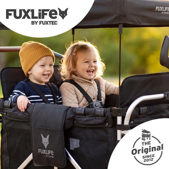 FUXLIFE by FUXTEC Handkar FX-CTL950 Grijs - Premium opvouwbaar - Kinderwagen met zonnekap - 5-puntsgordel - met koeltas — afbeelding 4