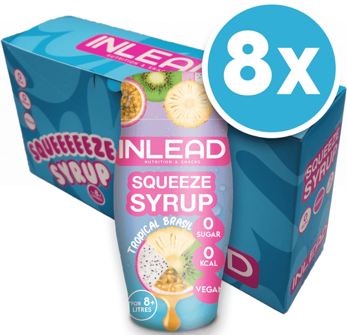 Inlead Squeeze Syrup (8x65ml) Tropical Brasil - Functionele voeding - Smaakstoffen/zoetstoffen