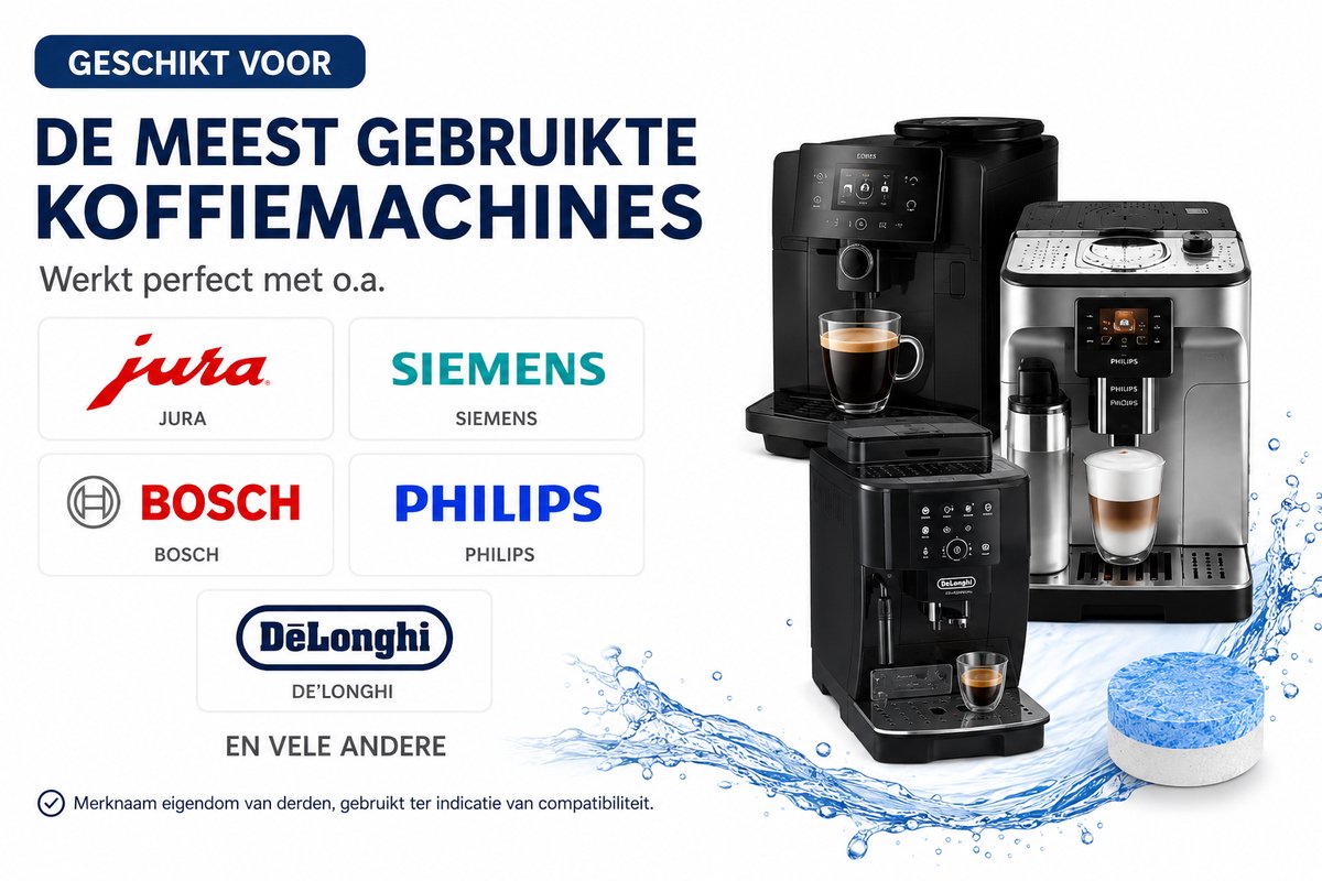 70 Reinigings tabletten Koffiemachine – 3.5g 3 Fasen – Extra Sterk - Geschikt voor Jura, Siemens, Bosch, Philips, De’Longhi & Krups — afbeelding 3