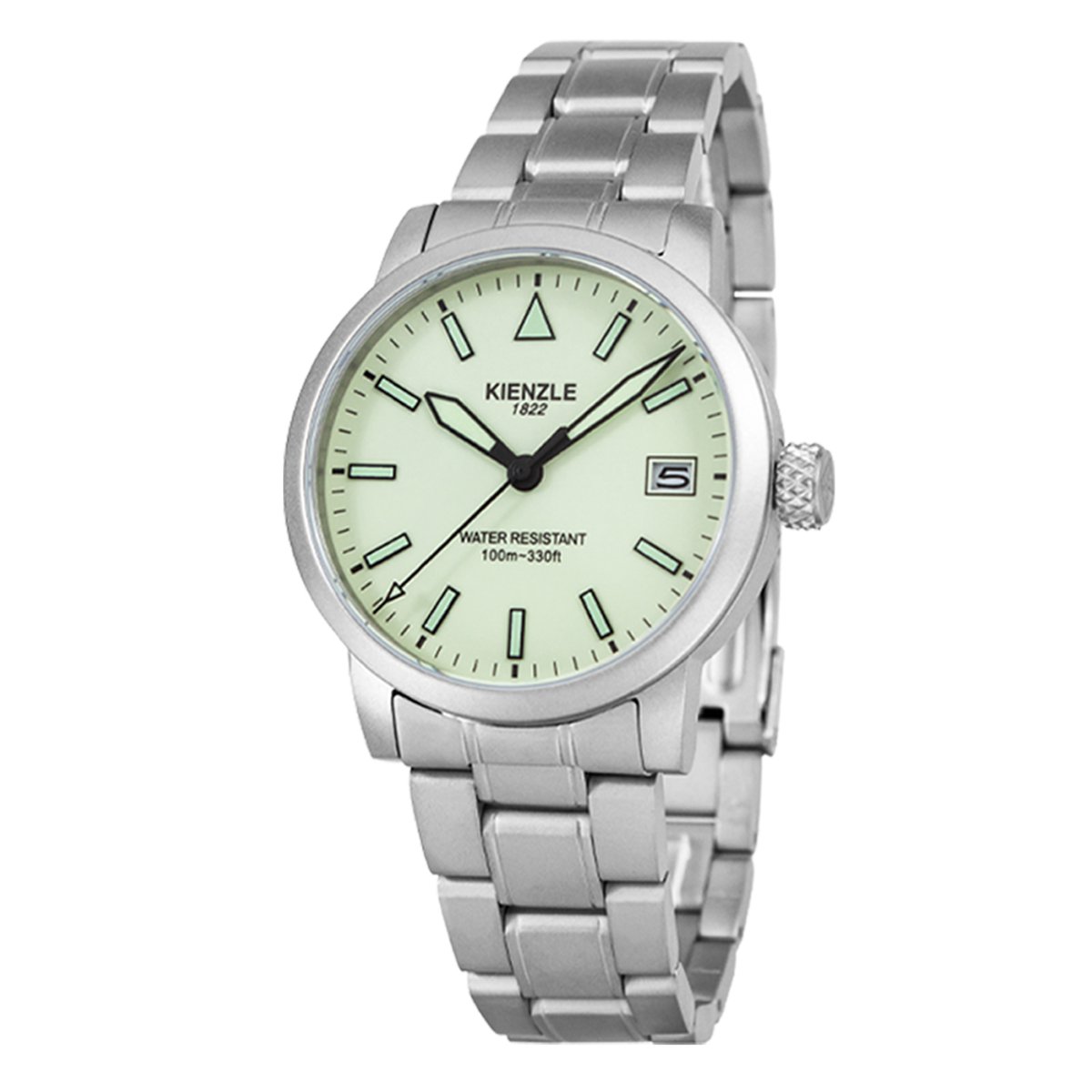 KIENZLE Horloge - Flieger - Quarz KG416H - Wijzerplaat Metaal met Lichtgevende Coating