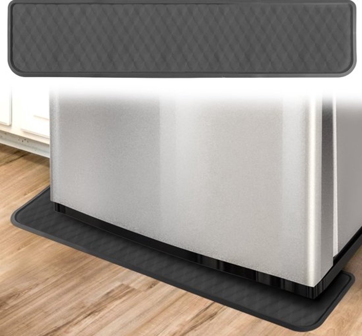 95x21,5 cm koelkast morsmat, siliconen koelkast vloerbeschermer lekbak antislip apparaat mat druppelvanger voor mini koelkast wasmachine wijnkast droger (grijs)