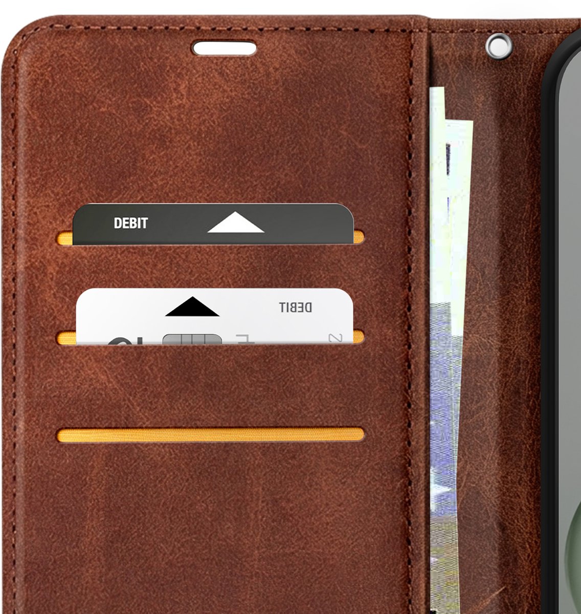 Avizar Etui Geschikt voor Honor 600 Lite Retro Stijl met Standaard, Lichtbruin