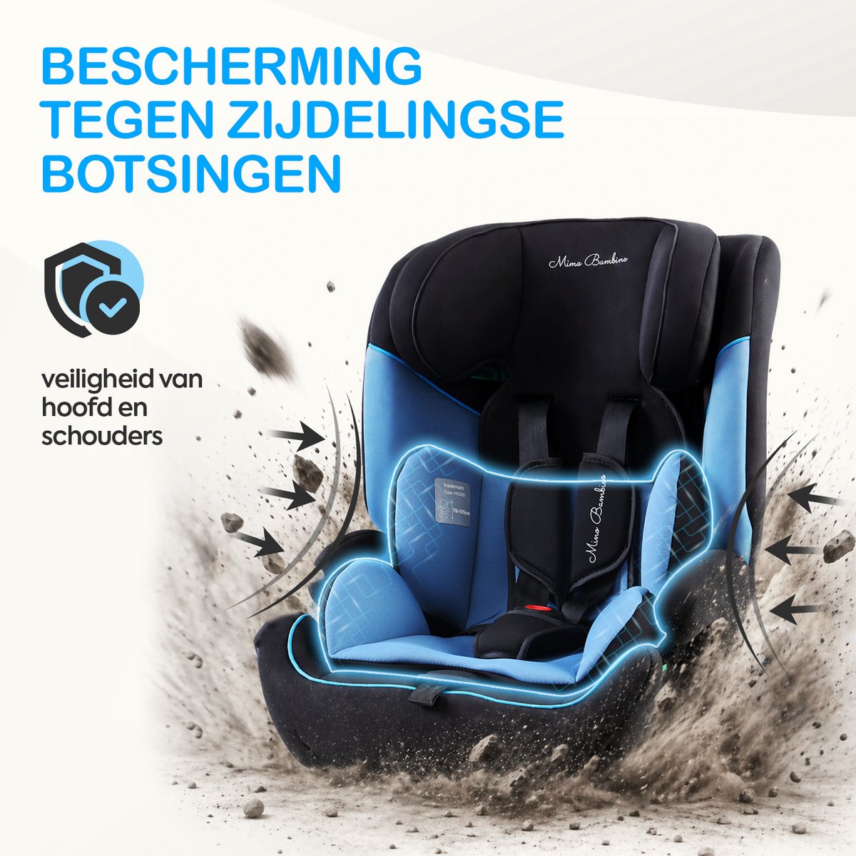 Mino Bambino i-Size Autostoel - Isofix - Blauw thumbnail 2