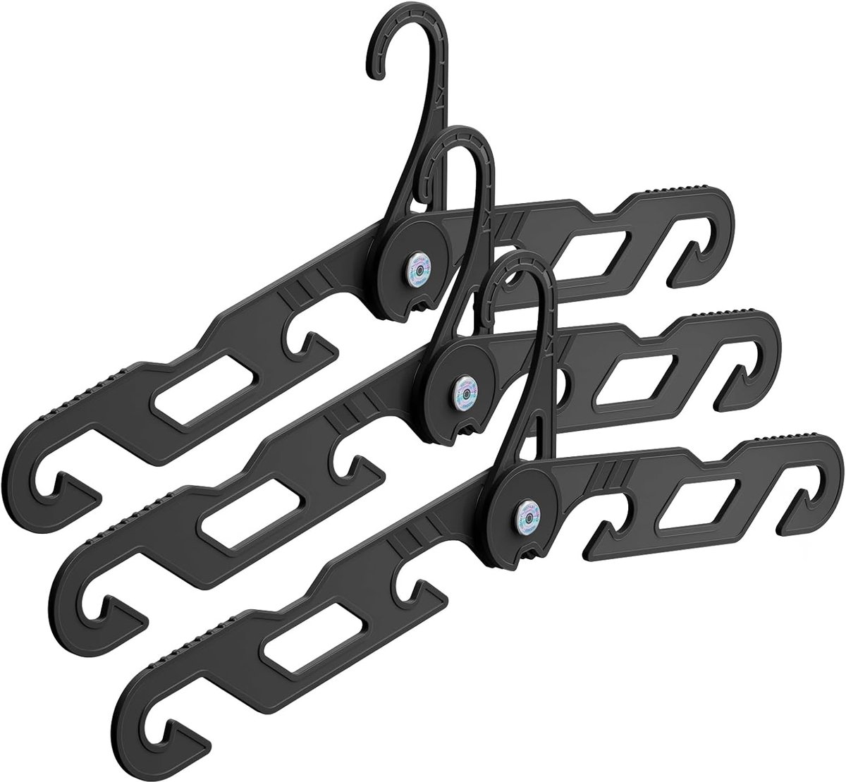 Opblaasbare Kledinghangers - Reishangers - Ruimtebesparend - Anti-slip - Voor Drogen van Wasgoed op Reis - Compact - Set van 3 - Zwart - van Imperatoris