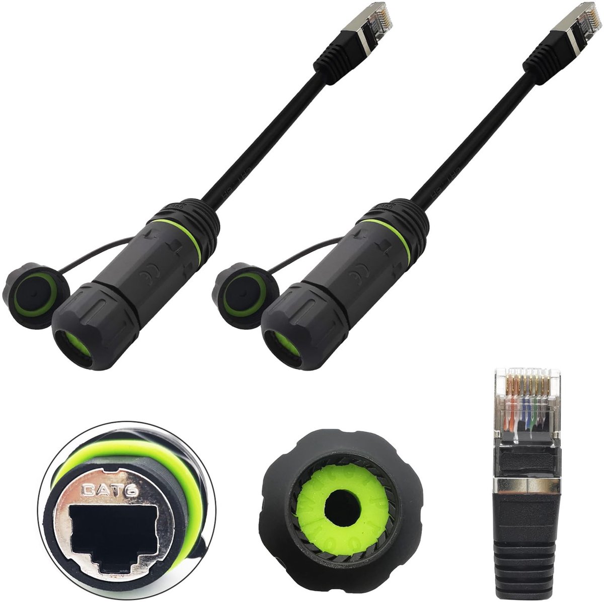 SolidChoice - RJ45 waterdichte connector - IP68 buiten - CAT6 netwerkkabelkoppeling - M20 formaat - Ethernet kabelconnector - Geschikt voor langdurig