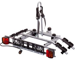 Fietsendrager Trekhaak - Bagagedrager Aanhanger - Fietsen Vervoeren - Kantelmechanisme Diefstalbeveiliging - Voor 2 Fietsen - Zilver