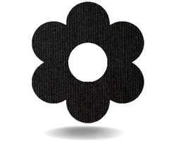 tinsulin - fixtape sensorpleister ringpleister bloem voor Freestyle Libre 3 of infusiesets - zwart - set van 20 stuks