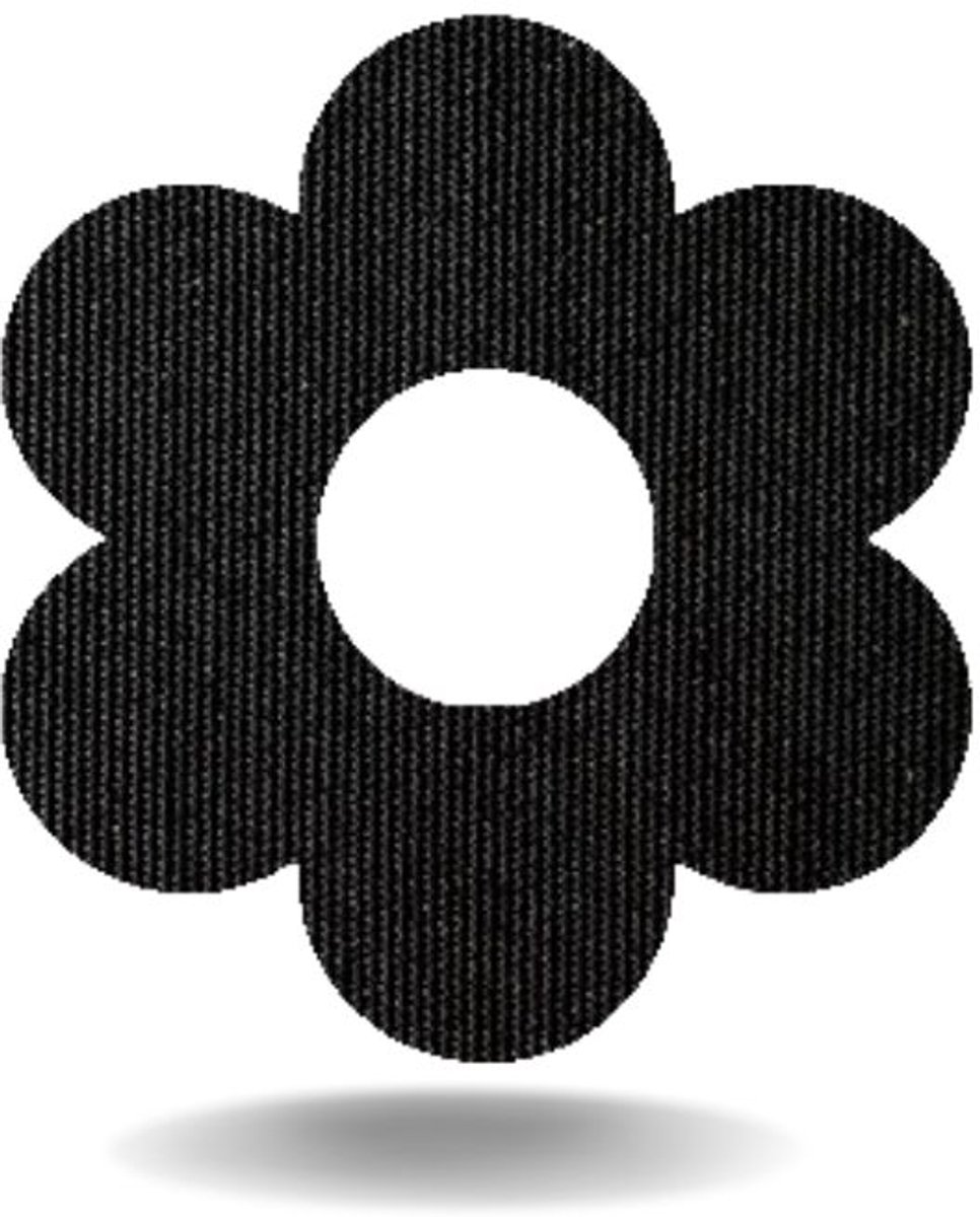 tinsulin - fixtape sensorpleister ringpleister bloem voor Freestyle Libre 3 of infusiesets - zwart - set van 20 stuks