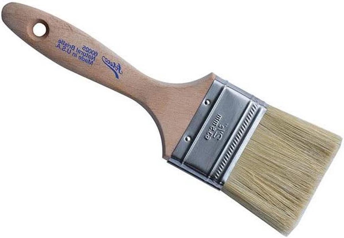 Gebakborstel - Bakkwast - Bakken en braden - Natuurlijke zwijnenharen - 25 inch breed - Houtkleur