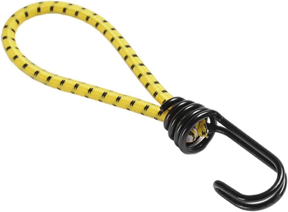 Bungee Koorden - Elastische Riemen - Kamperen en Reizen - Stevige Tentverankering - 06 cm dikte - Geel Zwart
