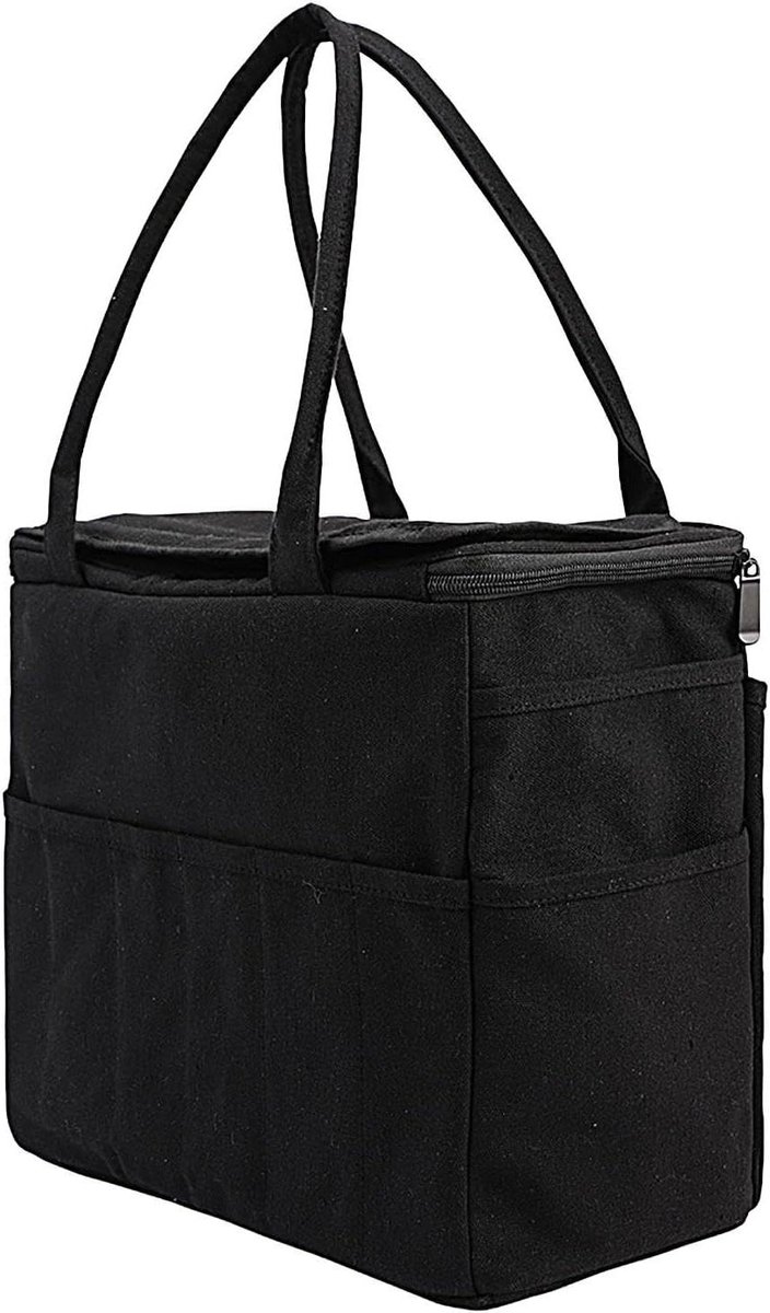 Gehaakte Tas Organizer - Garen Tas Breizak - Garen Sorteren - Grote Capaciteit - 16 Liter - Zwart