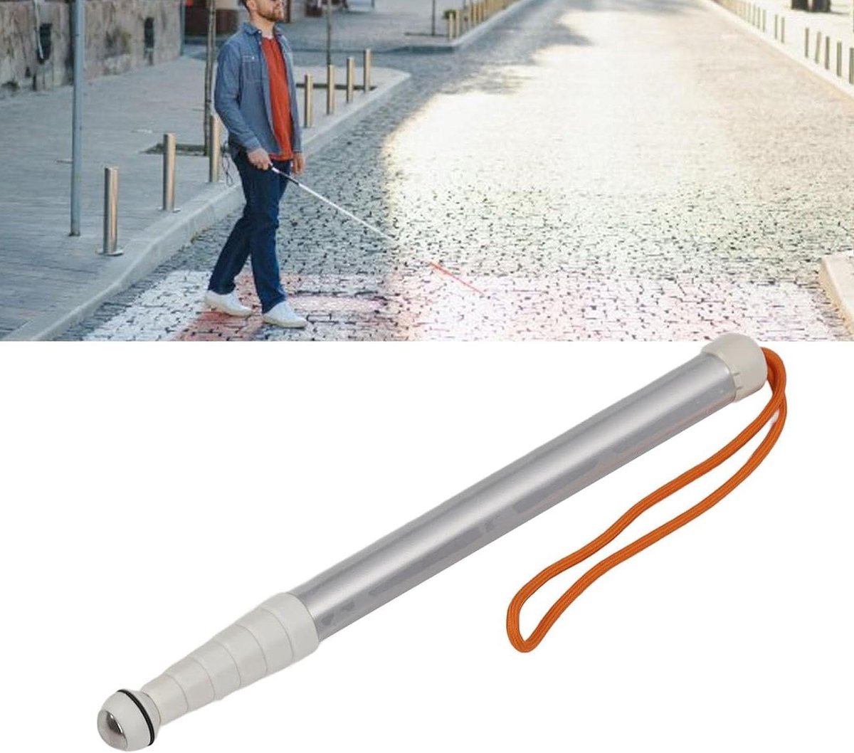 Reflecterende Blindenstok - Opvouwbare Wandelstok - Mobiliteit Vergroten - Schokbestendig Ontwerp - Telescopisch - Rood