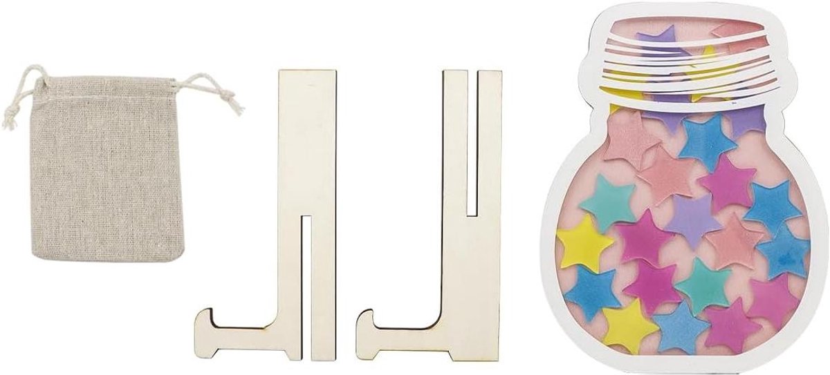 Beloningspot - Sterrenpot Belonen - Goed Gedrag Stimuleren - Magnetische Sterren - 21.9 x 15 x 3.7 cm - Multicolor