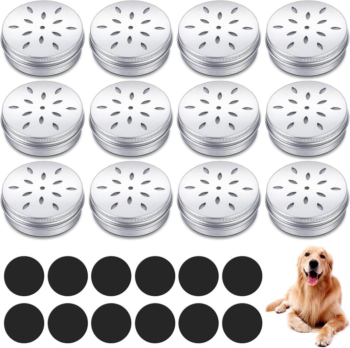 Hondengeur Trainingsdozen - Honden Neuswerk Containers - Honden Training - Hol Bloemvormig Deksel - 10 Stuks - Aluminium