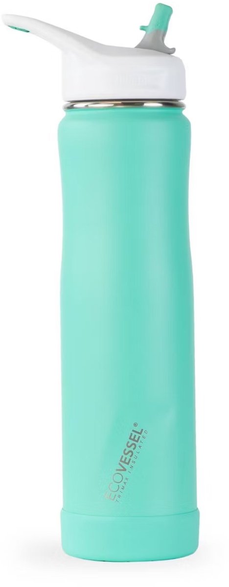 EcoVessel - The Summit 24oz / 709ml - TriMax Geïsoleerde RVS Fles met Rietje - Aqua Breeze