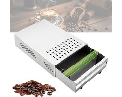Koffiedik Container - Klop Box - Koffiezet Apparaat - Roestvrij Staal - 35 cm - Zilver