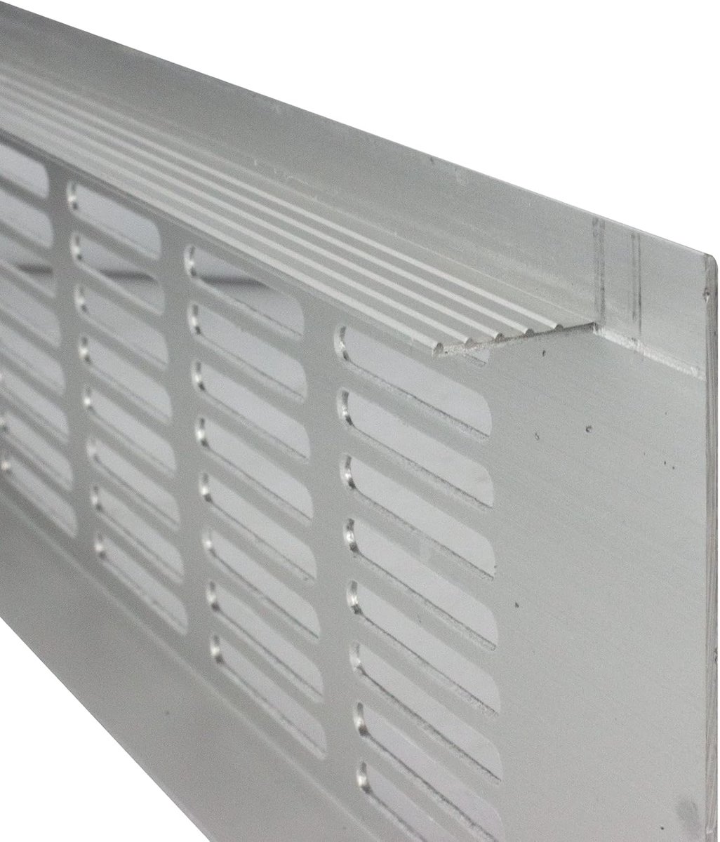 Ventilatierooster Aluminium - Afvoerrooster Geperforeerd - Ventilatie Creëren - Optimale Grip Stangen - 40 mm x 500 mm - Zilver
