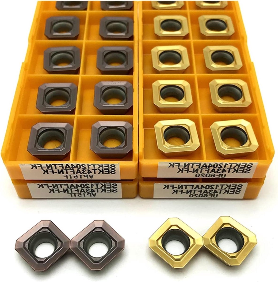 Carbide Inzetsnijder - Frees Insert - Metaal Bewerken - Hoge Slijtvastheid - 10 Stuks - Zilverkleurig