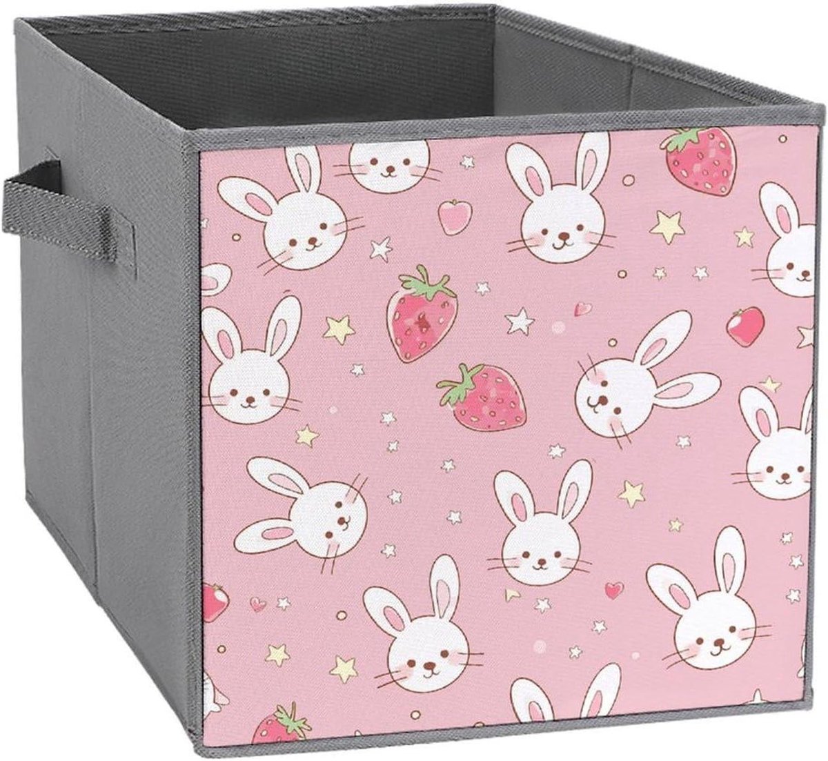 Opbergdozen - Opbergbakken - Kamer Organiseren - Verstevigd met karton - 35 x 25 cm - Grijs