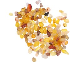 Aquarium Grind - Viskom Decoratie Steen - Aquarium Aankleden - Onregelmatige Natuursteen - 200 g - Geel