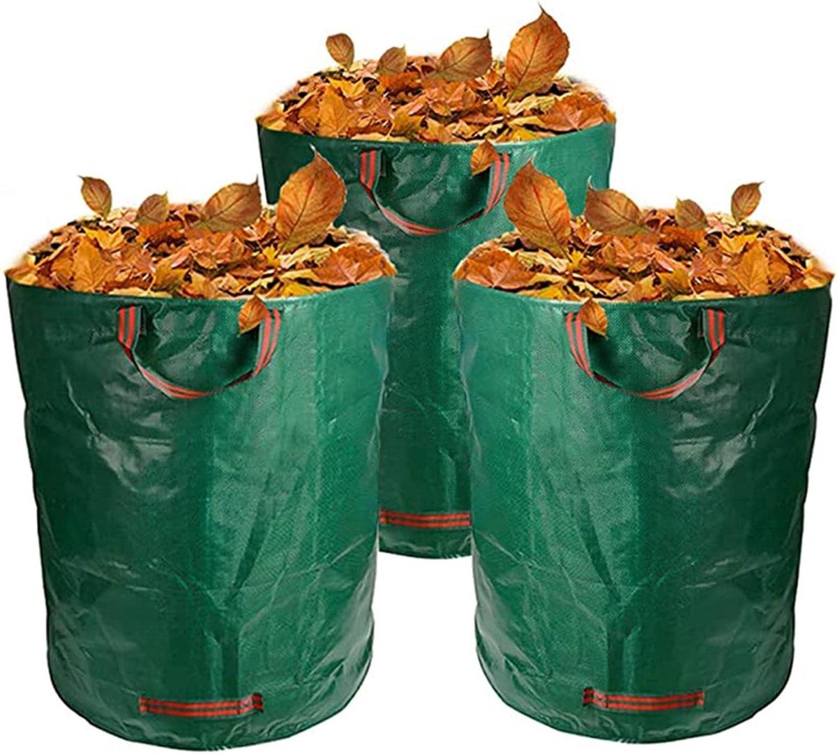 Tuinafvalzakken - Opvouwbare tuinzakken - Afval verzamelen - Scheurbestendig materiaal - 120L - Groen