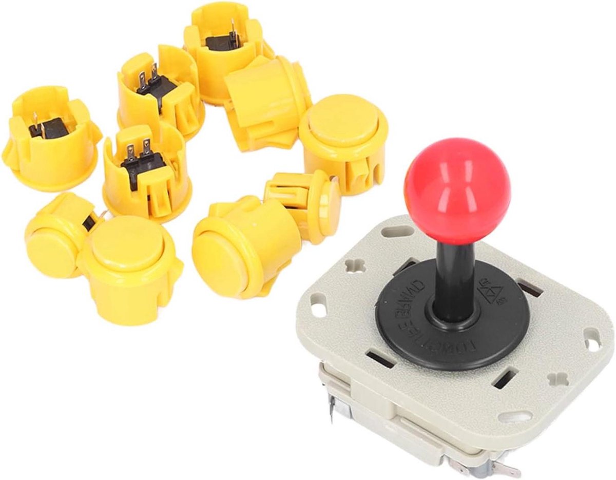 Arcade stick - Joystick controller - Spelervaring verbeteren - Mechanische toetsen - 50 miljoen tikken - Zwart