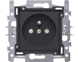 NIKO Intense Antracite inbouw stopcontact - penaarde -  enkelvoudig