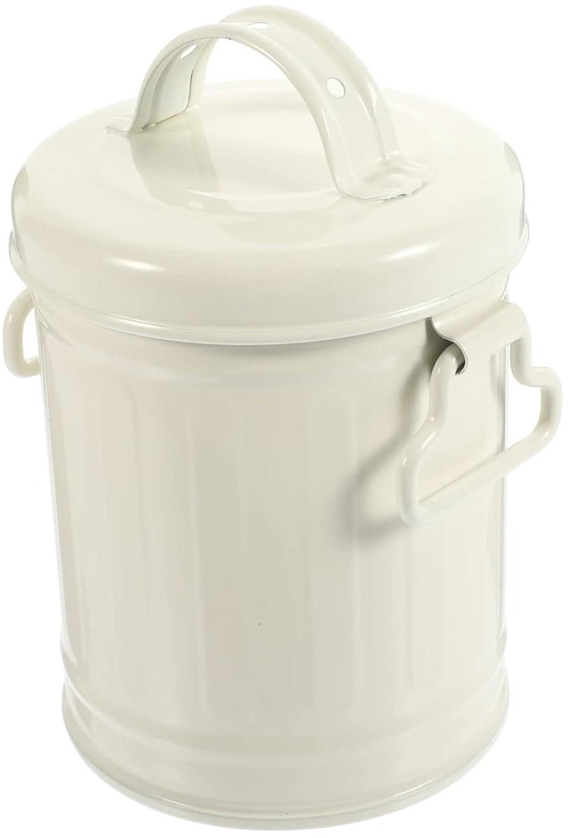 Desktop Vuilnisemmer - Mini Prullenbak - Bureau Organiseren - Met Deksel - 14 x 9.7 cm - Wit