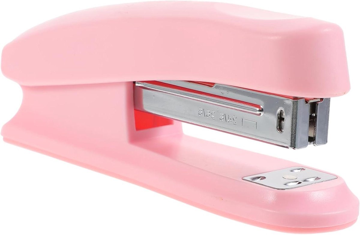 Nietmachine - Kantoor nietmachine - Papier nieten - Robuuste metalen constructie - 12 cm - Roze