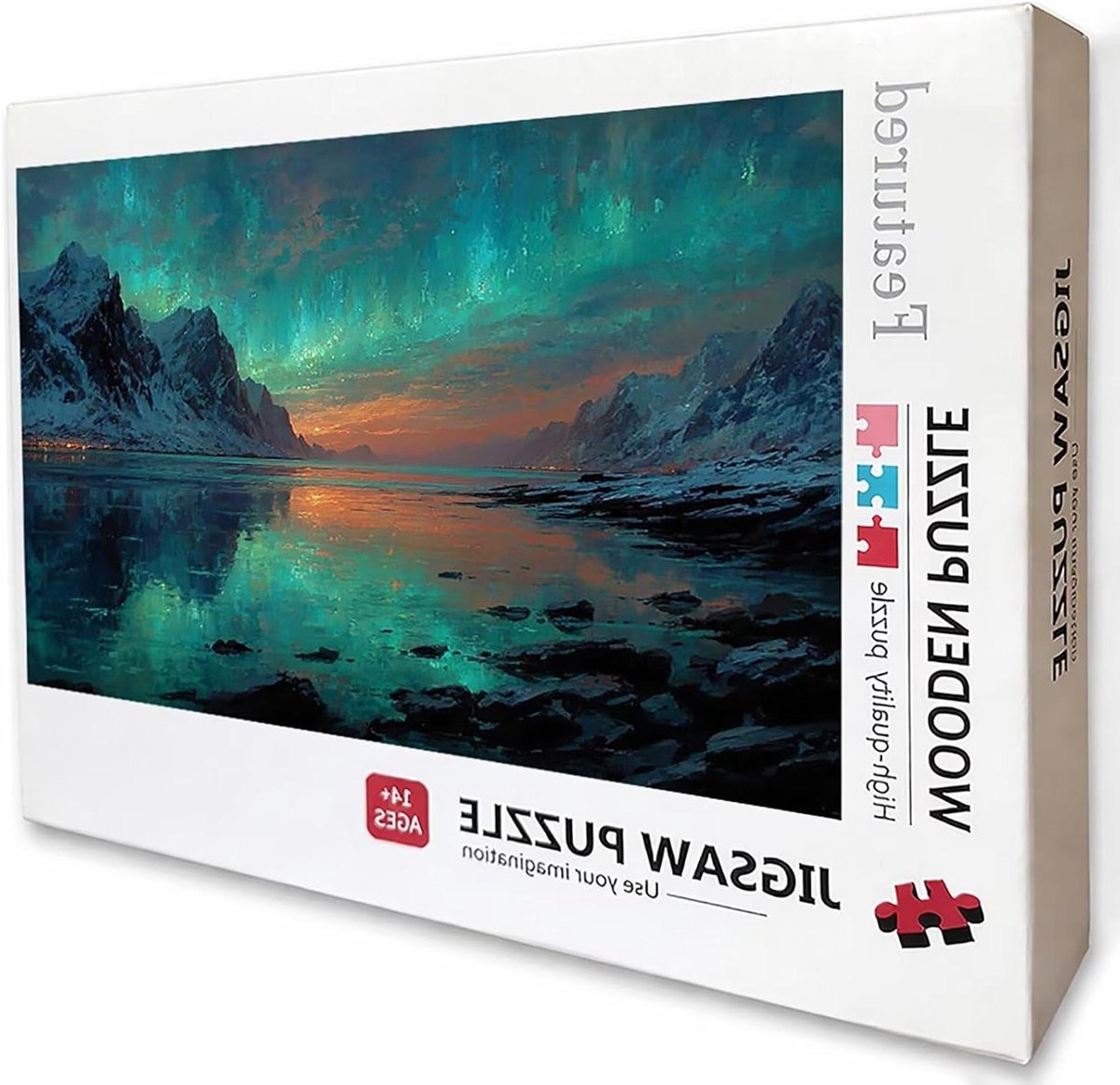 Houten Puzzel - Legpuzzel Volwassenen - Ontspannende Vrije Tijd - Achterkant met Letters - 122 x 81 cm - Sneeuwscène