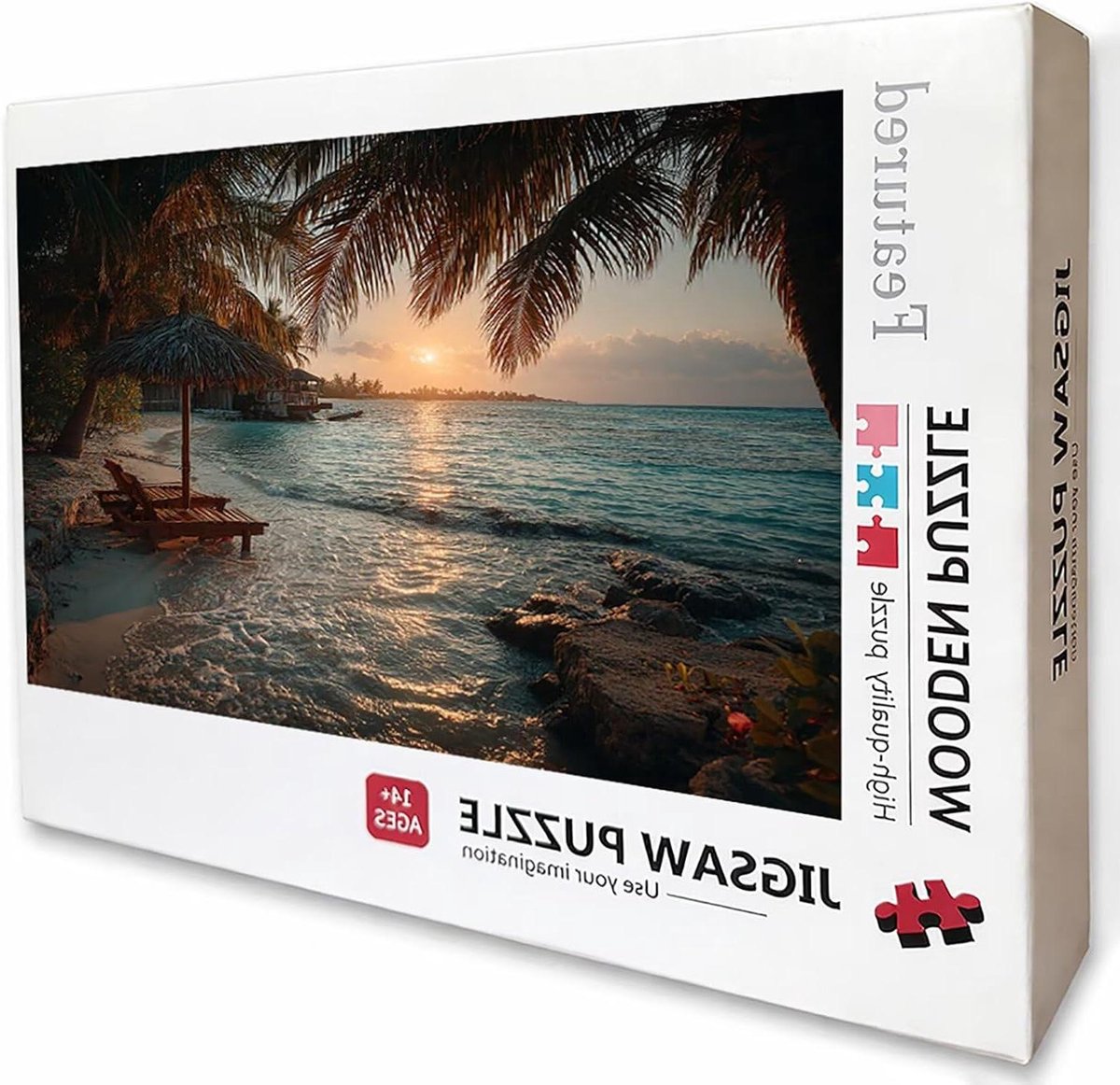 Strandpuzzel Hout - Legpuzzel Volwassenen - Ontspanning Thuis - Achterkant met Letters - 99 x 70 cm - Strand7