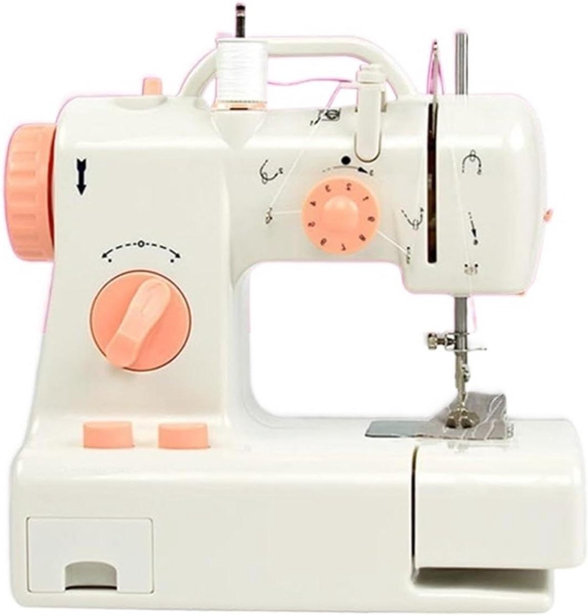 Mini Naaimachine - Draagbare Naaimachine - Kleine Reparaties - Dubbele Voeding - 22x21x12 cm - Niet gespecificeerd