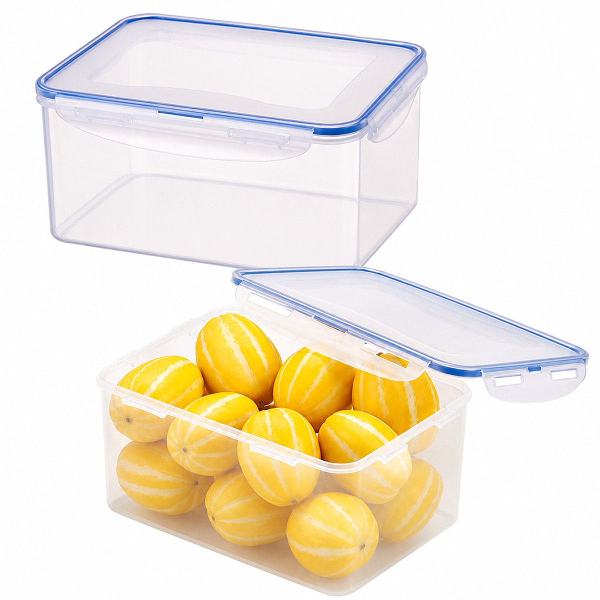 Lock&Lock Diepvriesbakjes - Meal prep bakjes - Vershoudbakjes - 3,6 liter - Set 2 stuks - 100% Lekvrij - BPA vrij - PFAS vrij - Diepvriesdozen - Bewaardozen - Bewaarbakjes - Vershouddoos - Transparant